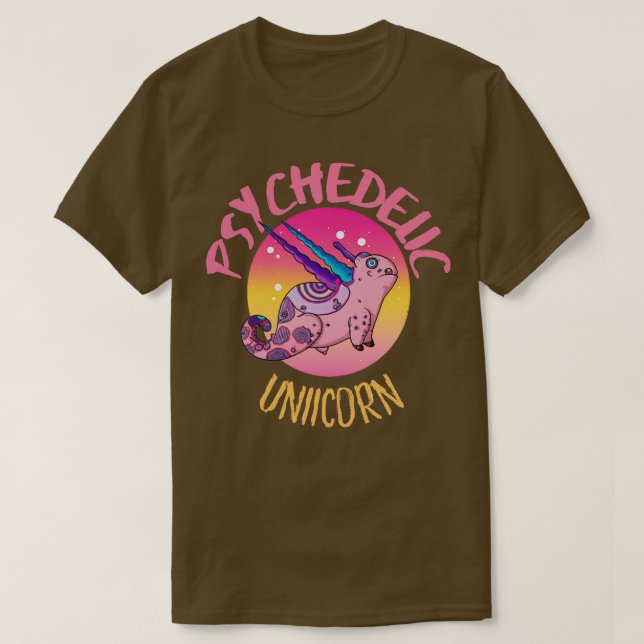 Cute Crazy Psycedelic Unicorn Artwork 3 T-Shirt (Design Front)