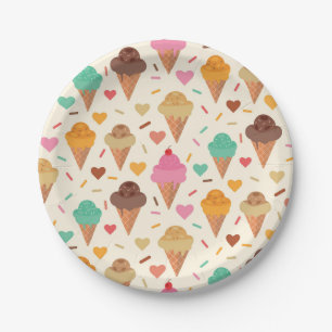 Cute  Cream Cone  pattern  Wrapping Paper Sheets Paper Plate