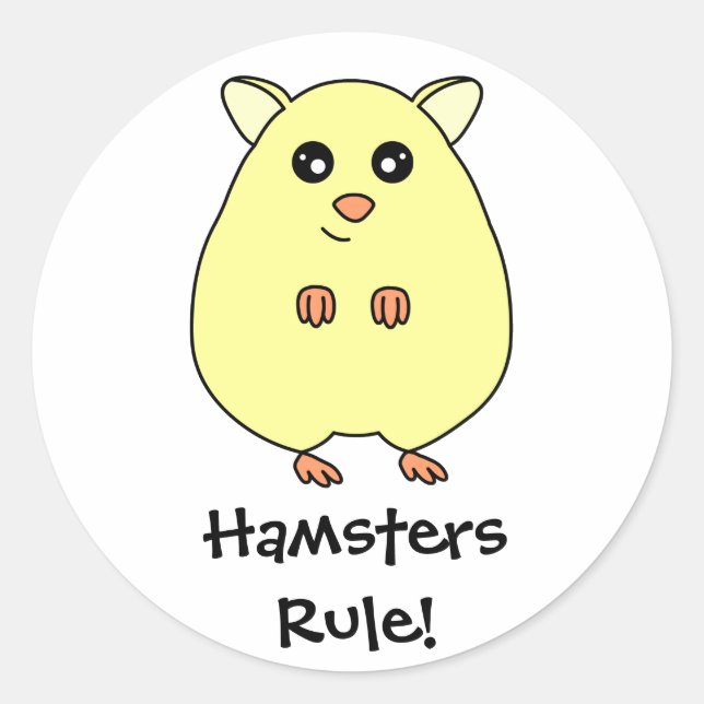 Cute Cream Hamsters Rule Stickers (Front)