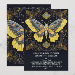 Cute Creative Butterfly Art Birthday Party Invitation