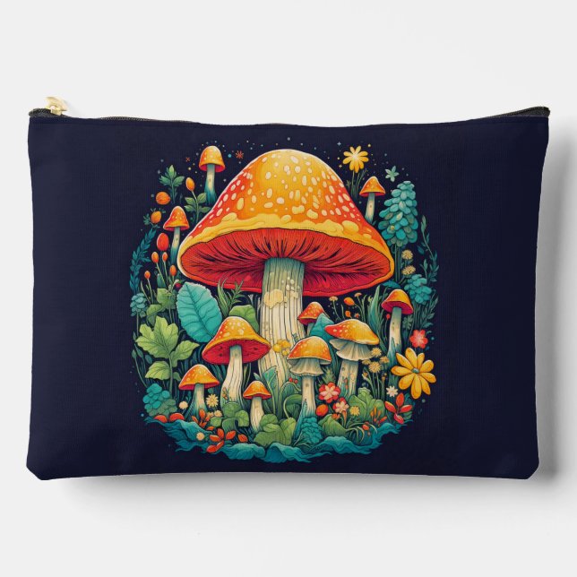 Cute Creative Mushroom Illustration Accessory Pouch (Front)