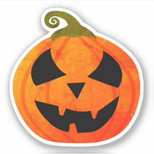 Cute Creepy Bright Orange Pumpkin