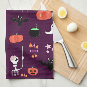 Cute Creepy Halloween Art Kitchen Towel