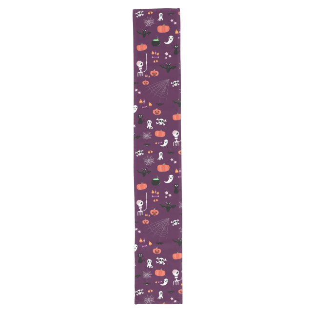Cute Creepy Halloween Art Long Table Runner (Front)