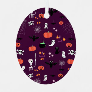 Cute Creepy Halloween Art Metal Ornament