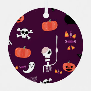 Cute Creepy Halloween Art Metal Ornament