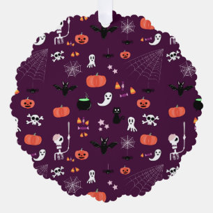 Cute Creepy Halloween Art Ornament Card
