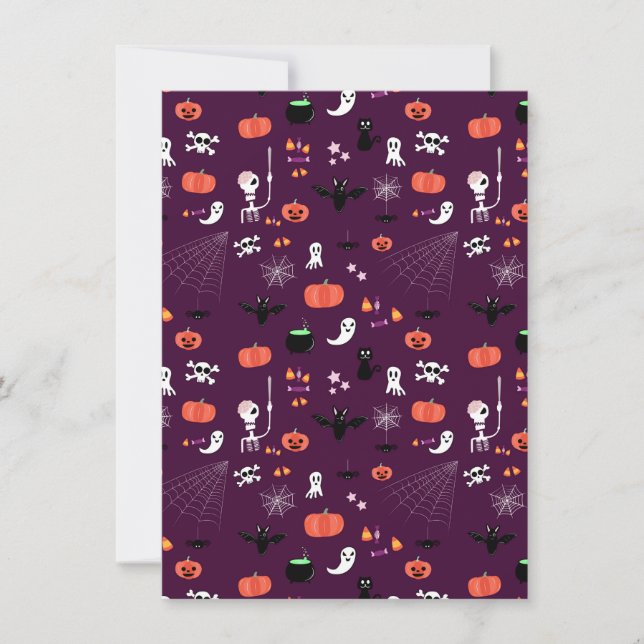 Cute Creepy Halloween Art Save The Date (Front)