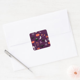 Cute Creepy Halloween Art Square Sticker