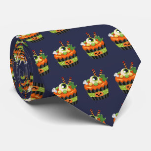 Cute & Creepy Halloween Cupcake with a Big Eyeball Tie