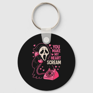 Cute Creepy Horror Make My Heart Scream Valentine’ Keychain