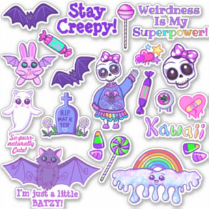 Cute Creepy Kawaii Laptop and Locker Stickers