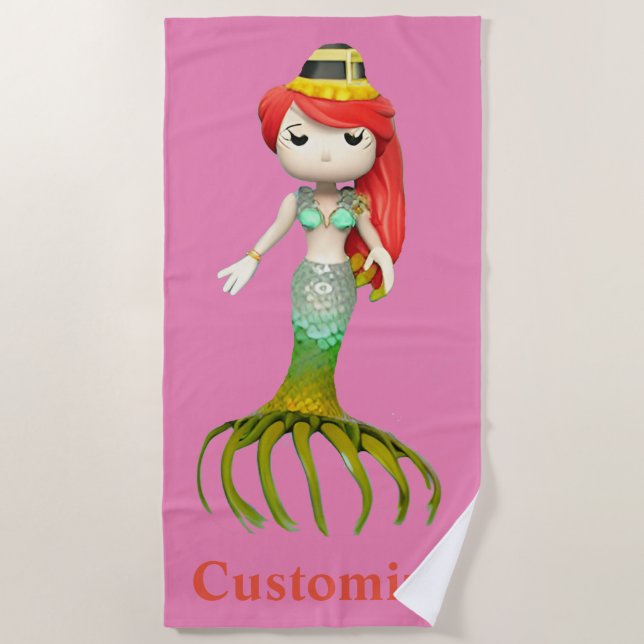 Cute Creepy Mermaid Witch Thunder_Cove  Beach Towel (Front)