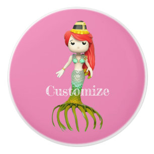 Cute Creepy Mermaid Witch Thunder_Cove Ceramic Knob
