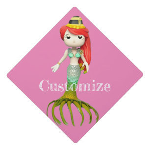 Cute Creepy Mermaid Witch Thunder_Cove Graduation Cap Topper