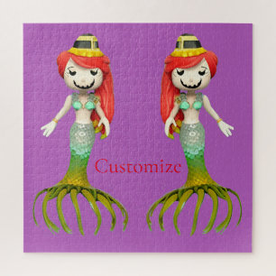 Cute Creepy Mermaid Witch Thunder_Cove Jigsaw Puzzle