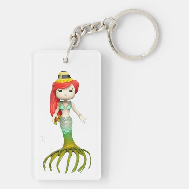 Cute Creepy Mermaid Witch Thunder_Cove  Keychain (Back)