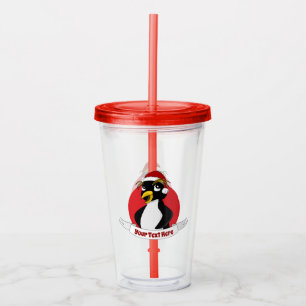 Cute crested penguin Christmas cartoon Acrylic Tum Acrylic Tumbler