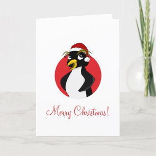 Cute crested penguin Christmas cartoon Holiday Car