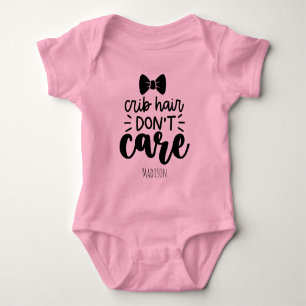 Cute Crib Hair Dont Care Personalized Baby Bodysuit
