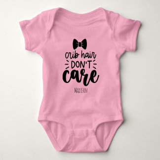 Cute Crib Hair Dont Care Personalized Baby Bodysuit