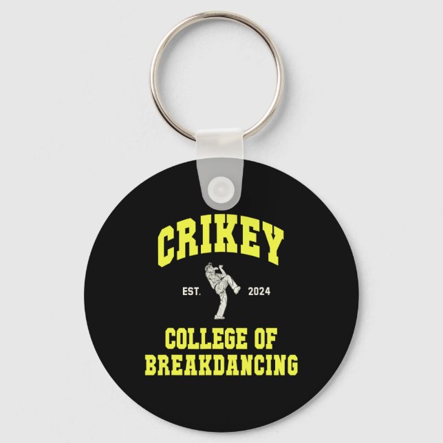 Cute Crikey College Of Breakdancing Breakdance Dan Keychain (Front)