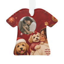 Cute Crimson Christmas Dog Mom Photo