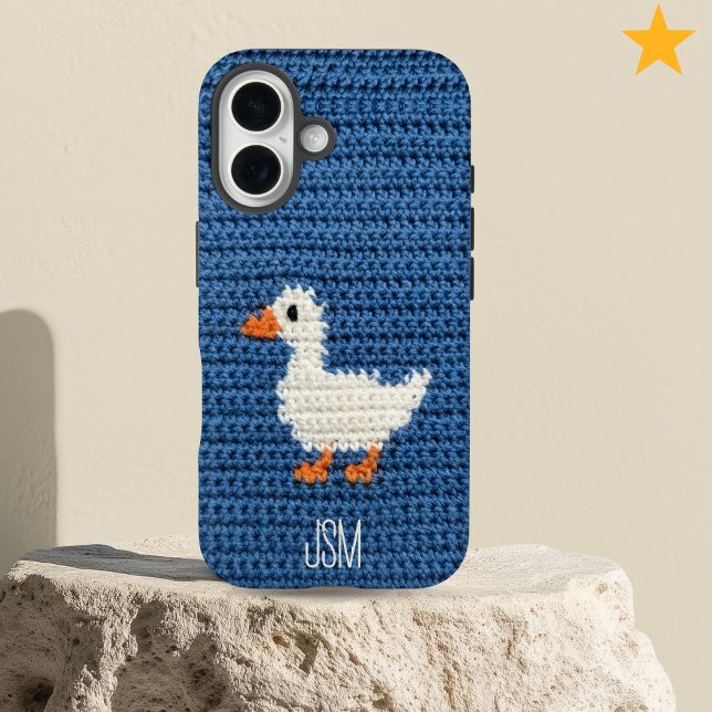 Cute Crochet Squirrel Custom Initials Monogram   Case-Mate iPhone Case (Creator Uploaded)