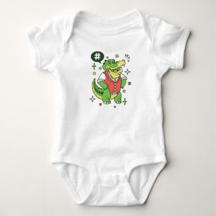 Cute Crocodile Cartoon Baby Bodysuit