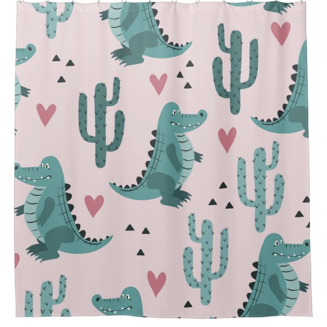 Cute crocodile, vintage alligator pattern. (Front)