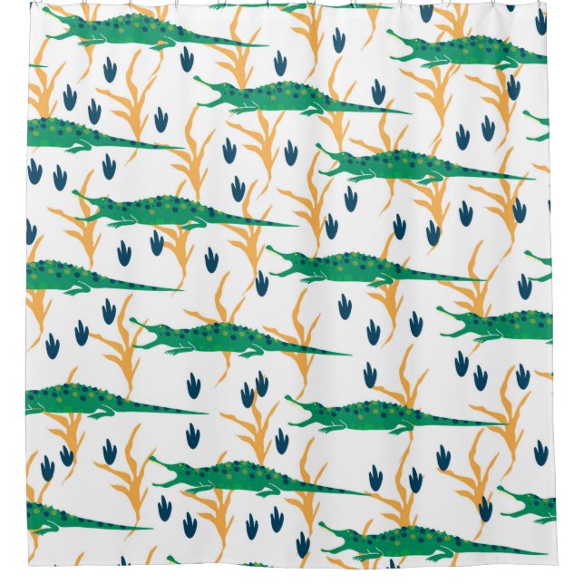 Cute crocodiles seamless pattern. Cartoon animals. (Front)