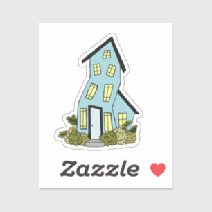 Cute Crooked Cottage Blue