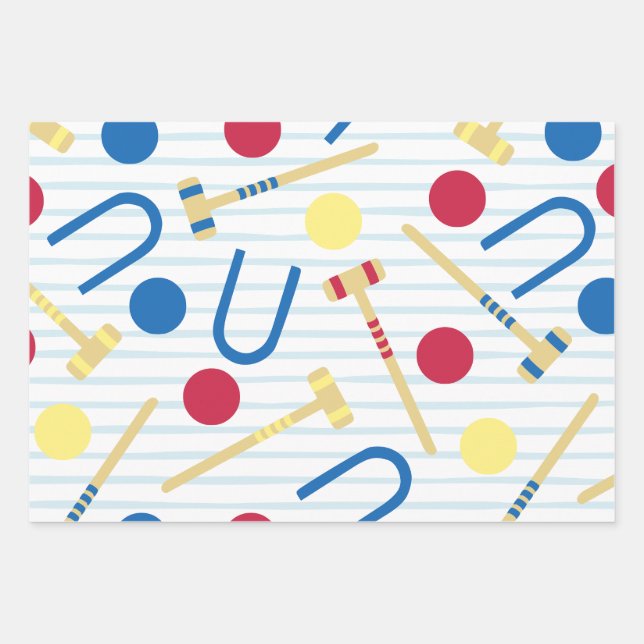 Cute Croquet Wrapping Paper (Front)