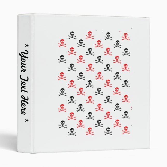 Cute Crossed Bones  3 Ring Binder (Front/Spine)