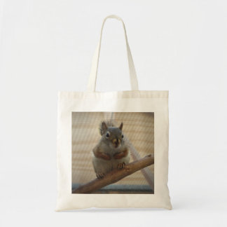Cute Crouching Squirrel on Branch Tote Bag