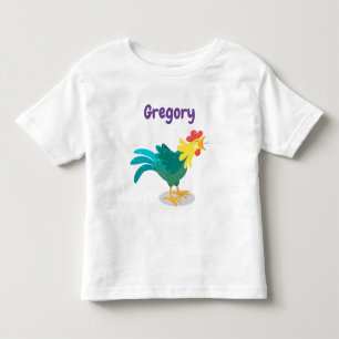 Cute crowing rooster cartoon illustration toddler t-shirt