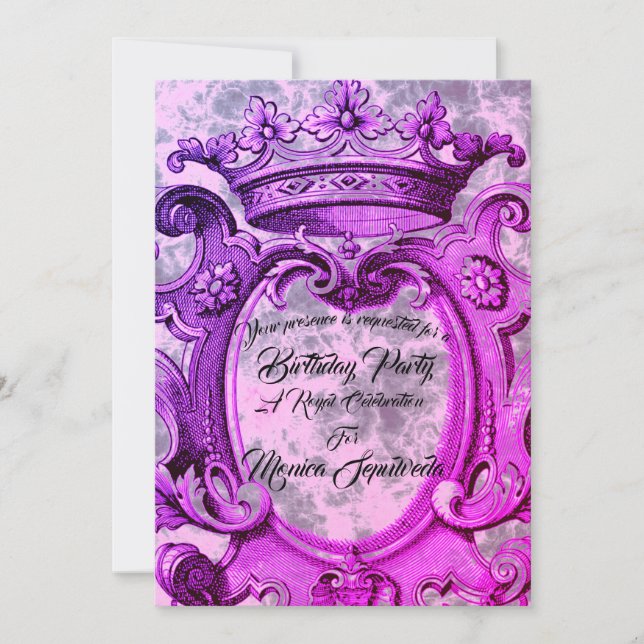 Cute Crown Personalized Birthday Party Invitation (Front)