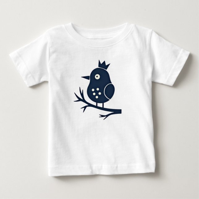 Cute Crowned Bird Toddler T-Shirt (Front)