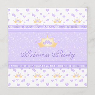 Cute Crowns Princess Purple Birthday Party Invitation