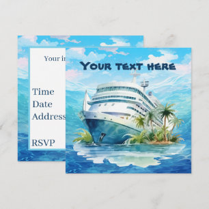 Cute cruise ship beach party invitation