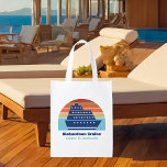 Cute Cruise Ship Family Trip Sunset Personalized Reusable Grocery Bag<br><div class="desc">Cool custom cruise ship reusable grocery bag for your family reunion or spring break trip to Bermuda,  The Bahamas,  or The Caribbean. Customize this cute keepsake with your family name and destination or year.</div>