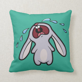 Cute Crying Bunny Reversible Throw Pillow