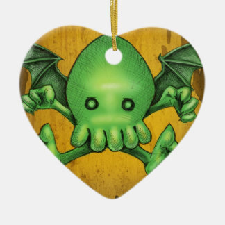 Cute Cthulhu Chibi Kneel Before Me Ceramic Ornament