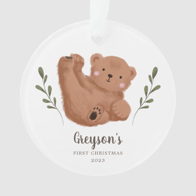 Cute Cub Bear Baby's First Christmas (devant)
