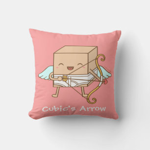 Cute Cubic Cupid Arrow Funny Pun Room Decor Throw Pillow