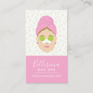 Cute Cucumber Eyes Spa Lady Business Card
