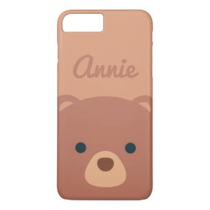 Cute Cuddly Brown Bear Custom Name Phone Case