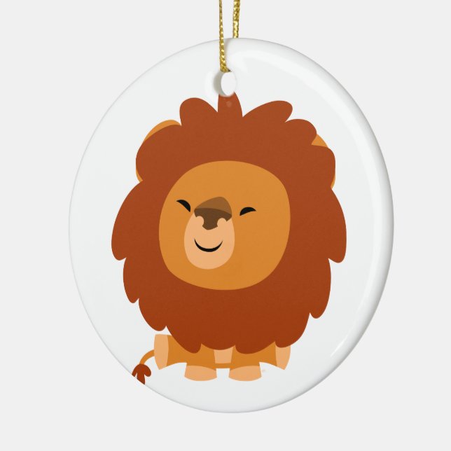 Cute Cuddly Cartoon Lion Ornament (Left)