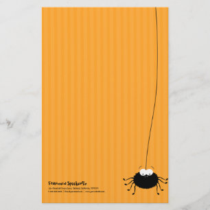 Cute Cuddly Cartoon Spider Halloween Stationery