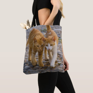 Cute Cuddly Cats Kittens Friends Stony Path Photo Tote Bag